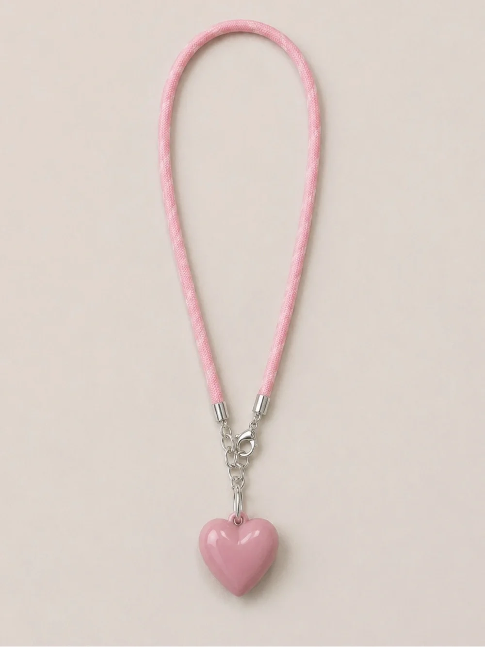 New! Pink Heart Pendant Necklace
